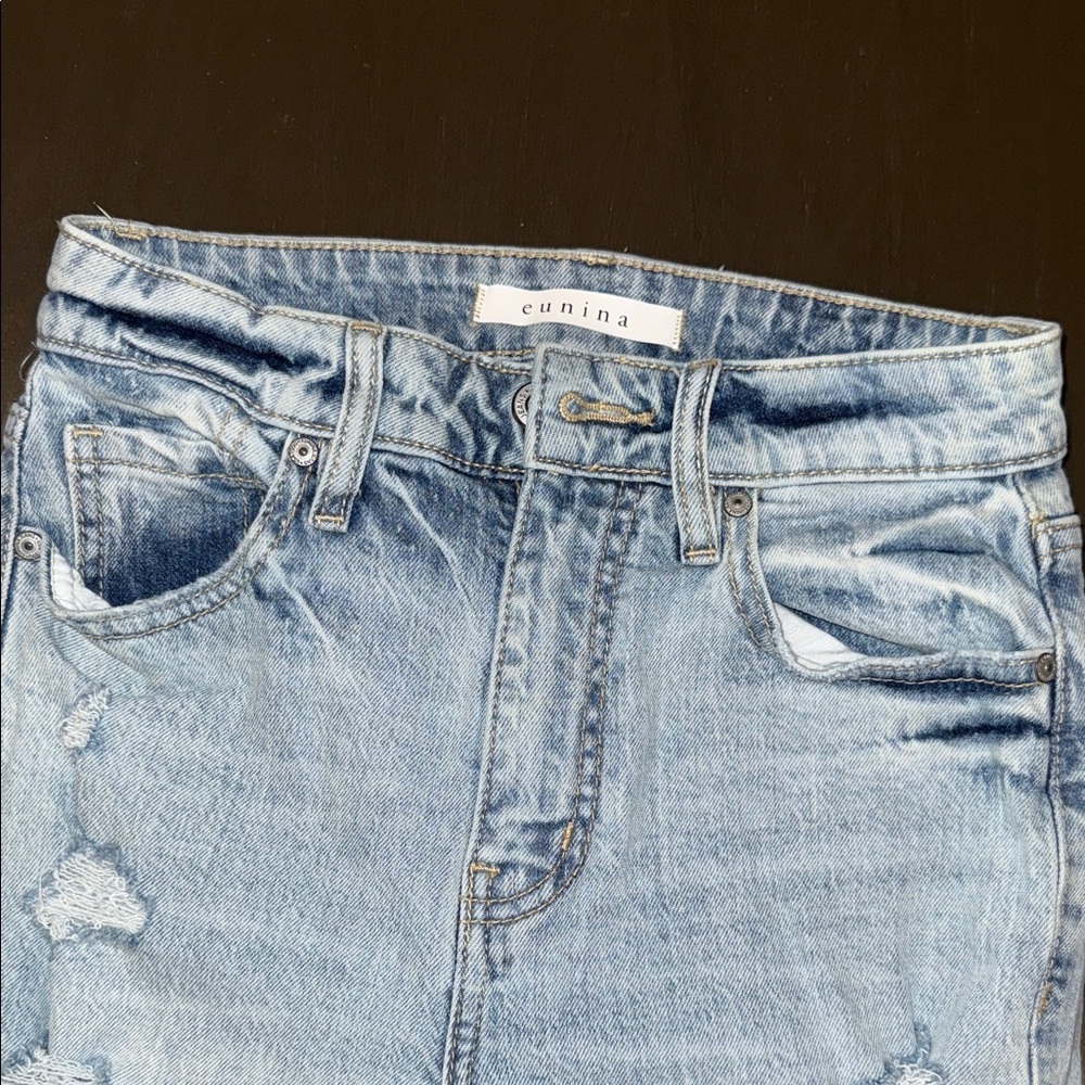 Eunina TOBI High Rise Distressed Mom Jeans